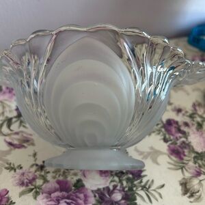 Elegant Frosted Glass divided Bowl